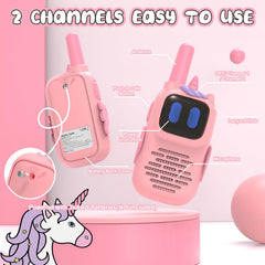 Holiky pink walkie talkie ergonomic design fits small hands for secure grip.