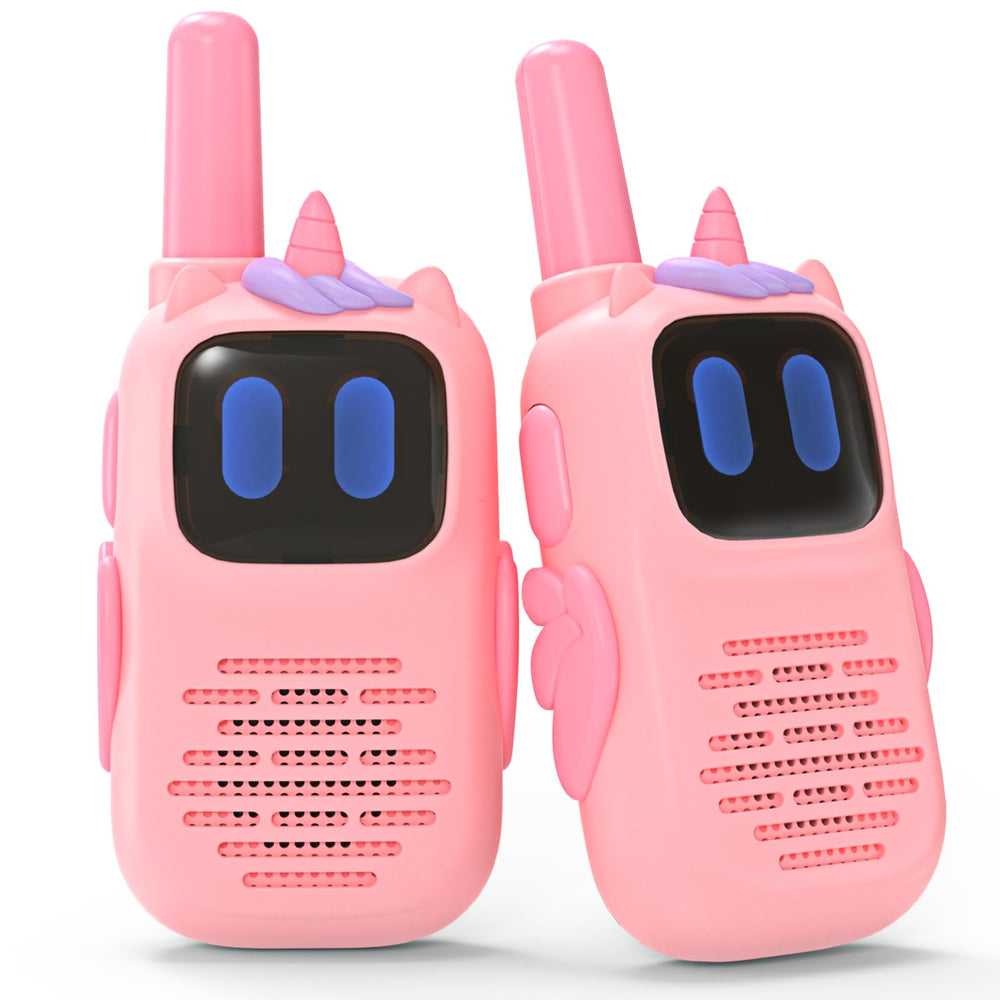 Holiky pink walkie talkie with silicone cover enhances durability for kids.