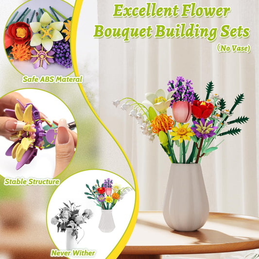 Holiky rose and sunflowers in a DIY bouquet kit