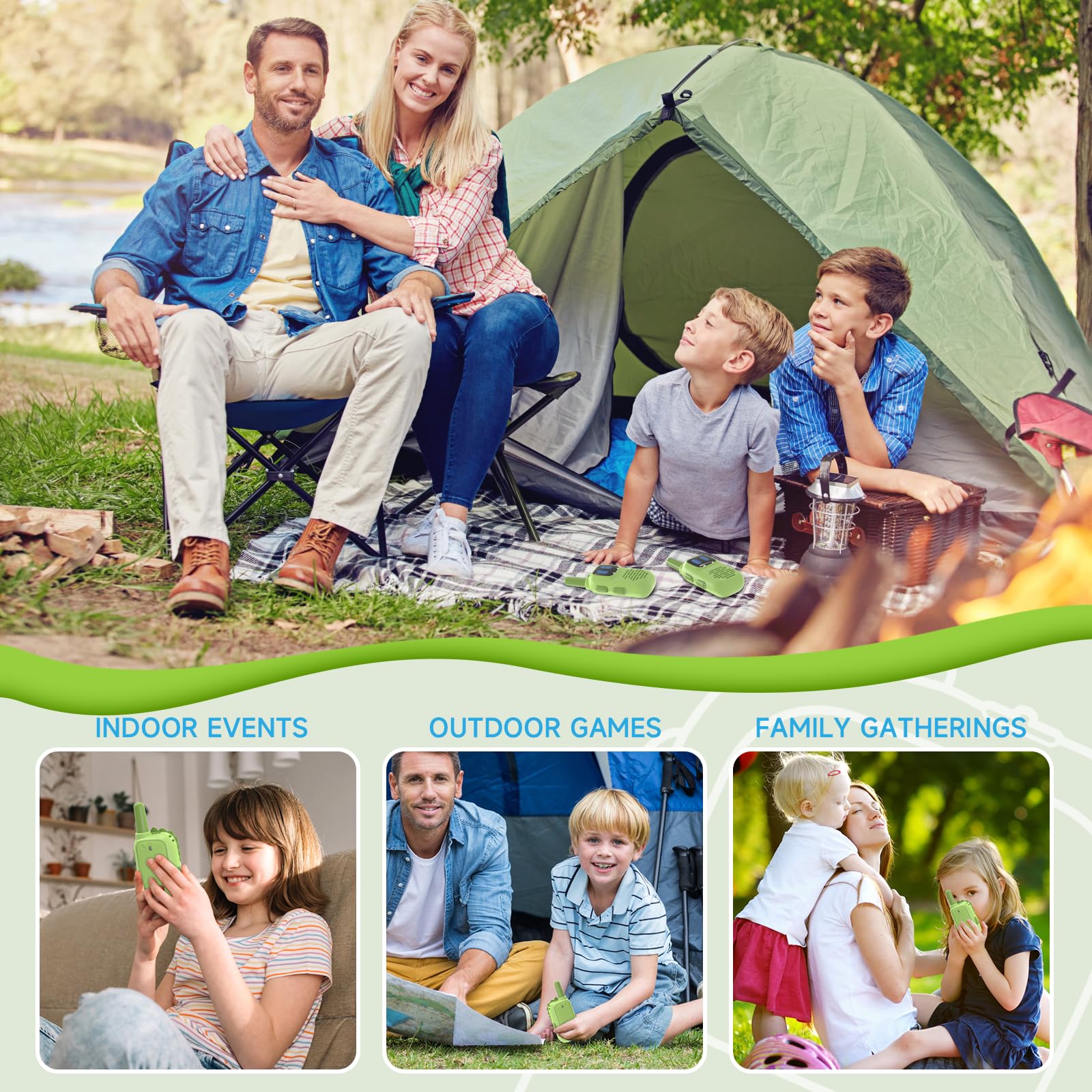 Holiky two-pack kids walkie talkies ready for gifting