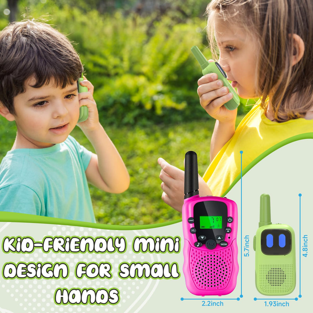 Holiky walkie-talkie 1000ft range supports open-area exploration and games.