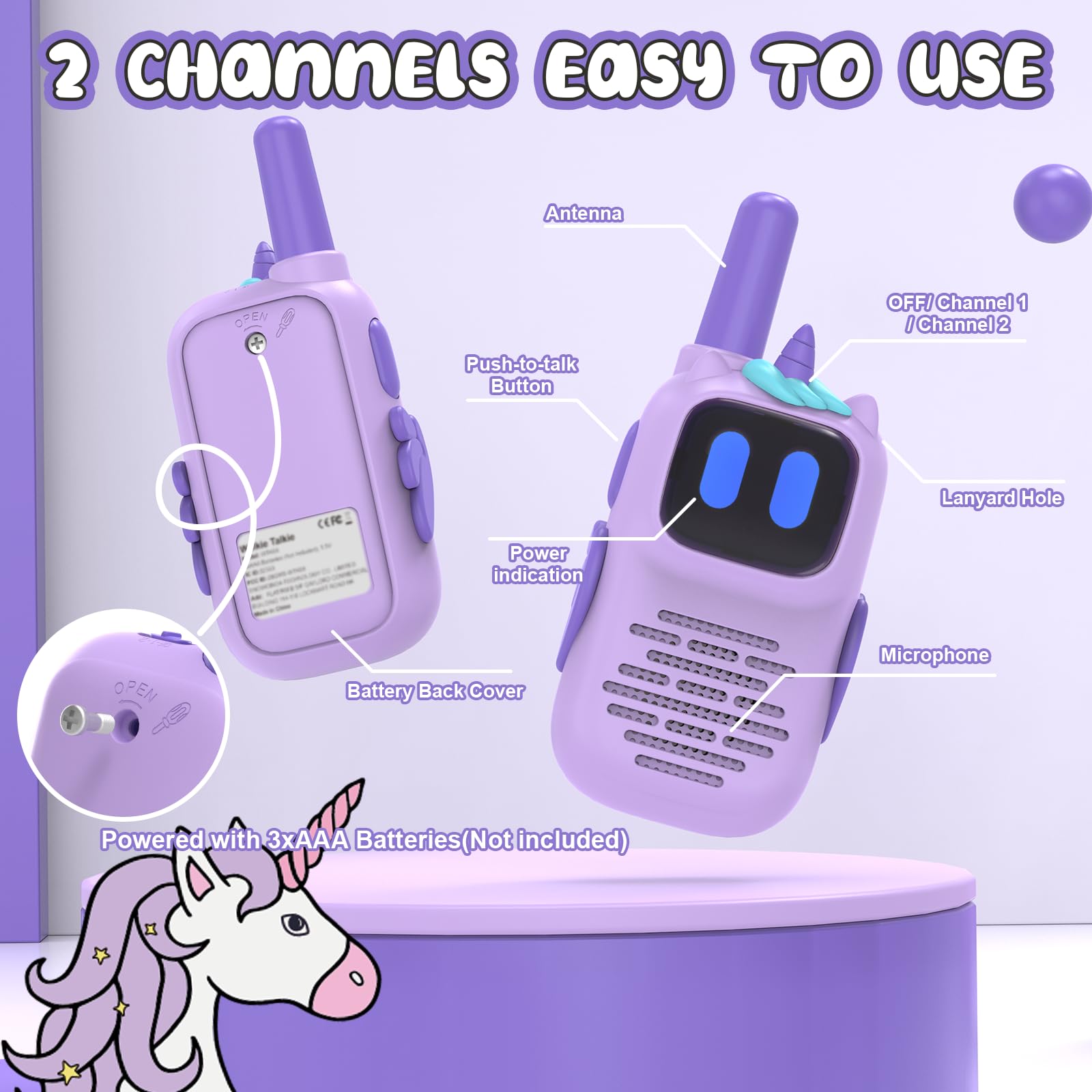 Holiky walkie talkie with ergonomic grip for small hands