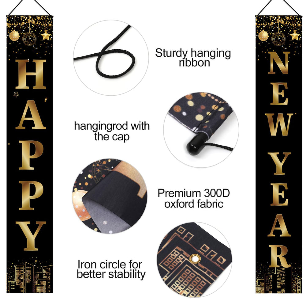 Holiwoer Happy New Year banner 2026 indoors on wall decor for festive home ambiance
