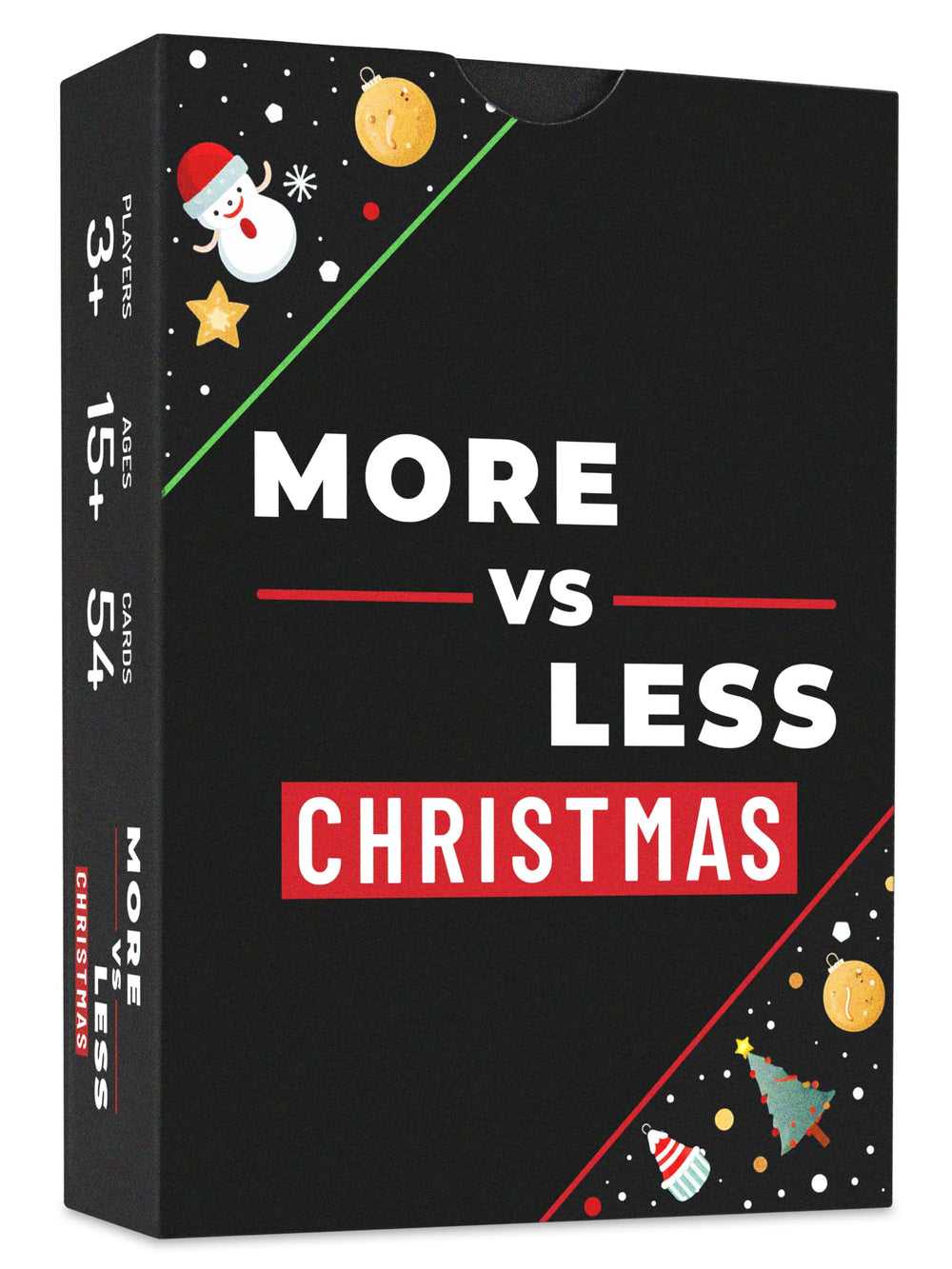 Hollew Christmas Card Game More vs Less packaging shown, ideal stocking filler for holidays.