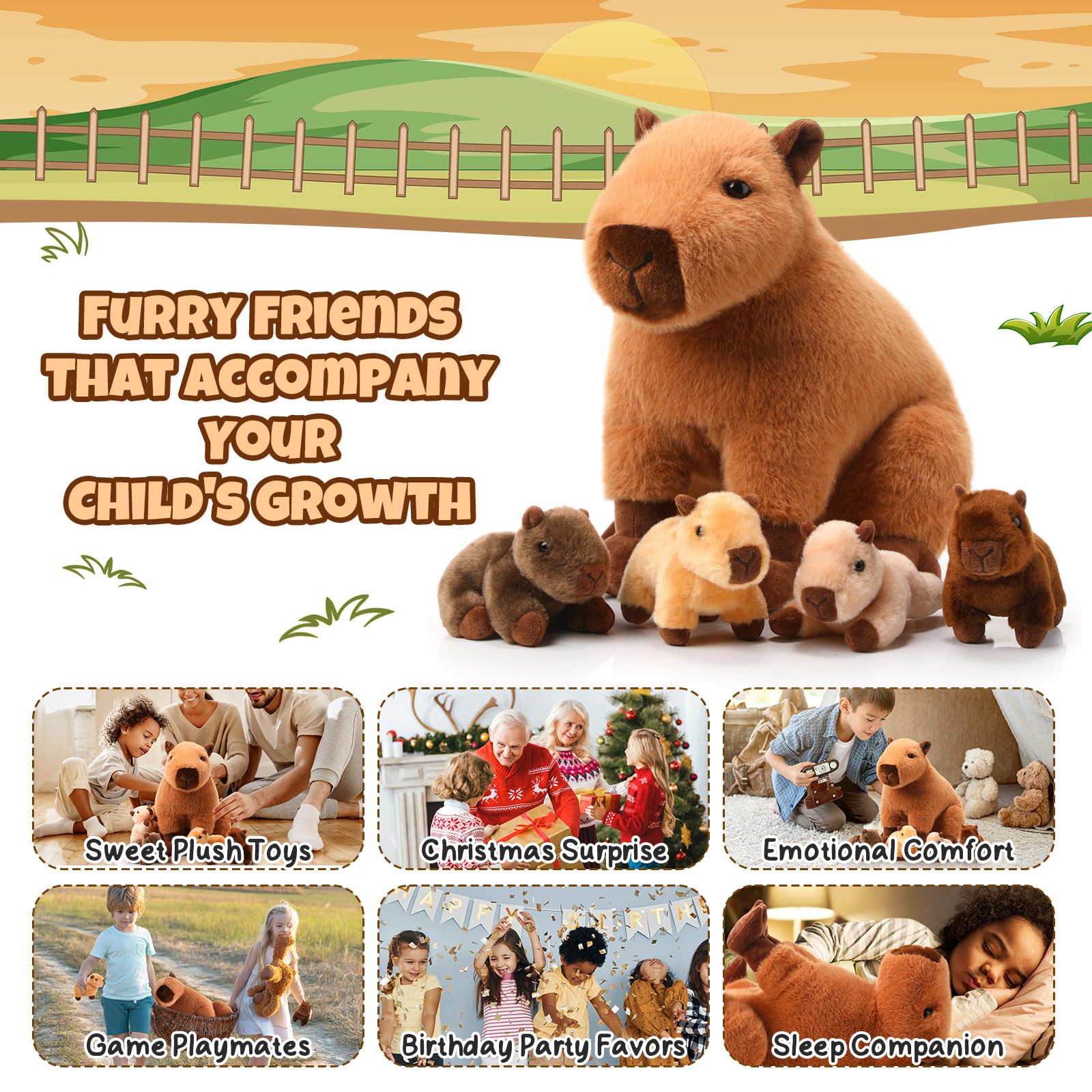 Hollowfly capybara baby plush color-4 perfect as a soft decor accent