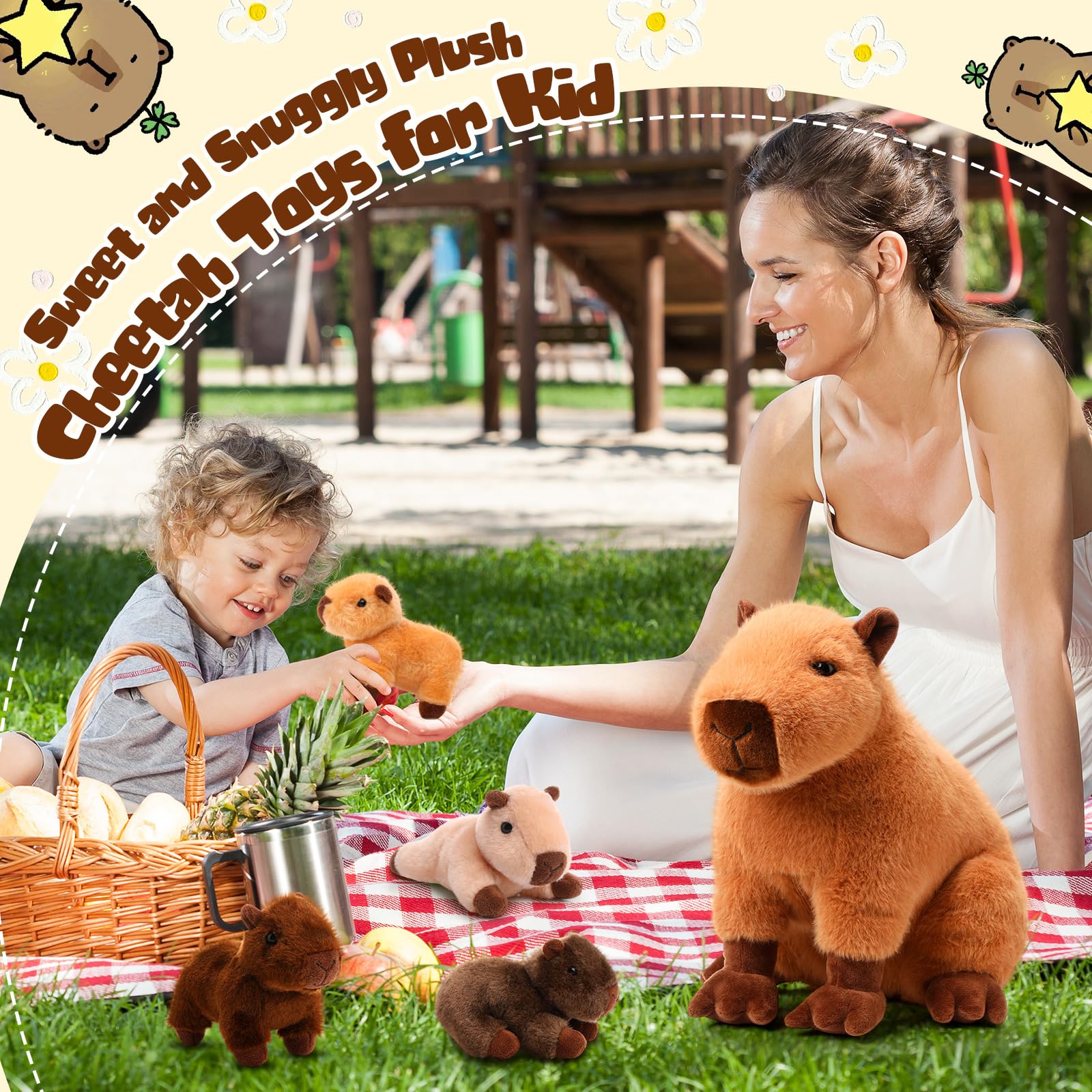 Hollowfly capybara plush close up showing soft fabric and durable fill
