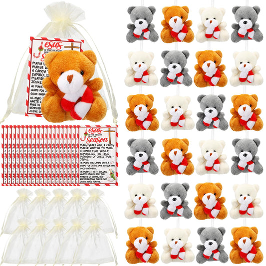 Hollowfly Christmas bears with candy cane design for festive gifting and classroom rewards.