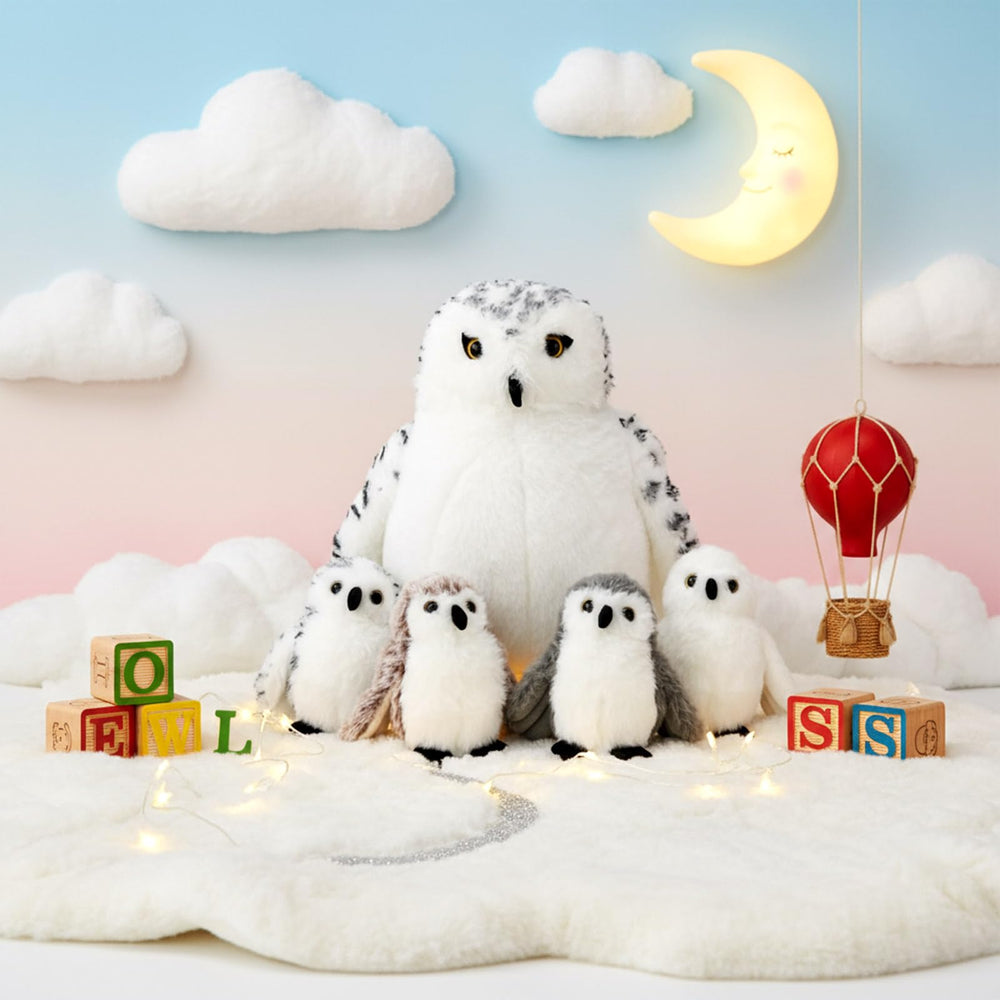 Hollowfly snowy owl set supports imaginative play and decorative room accents