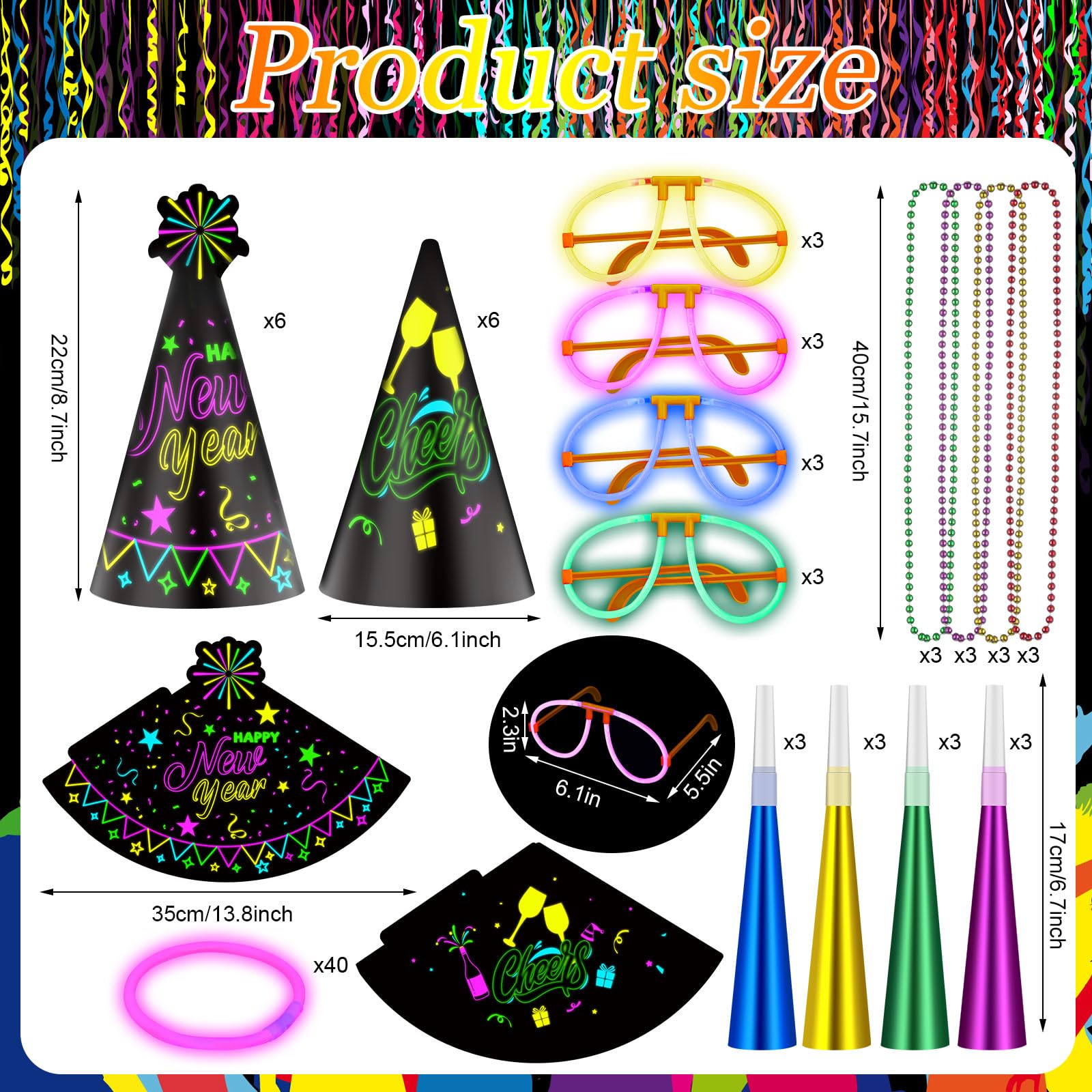 Hollowfly neon glow glasses create standout looks for nighttime celebrations.