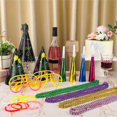 Hollowfly neon necklaces add colorful flair and group-photo glow.