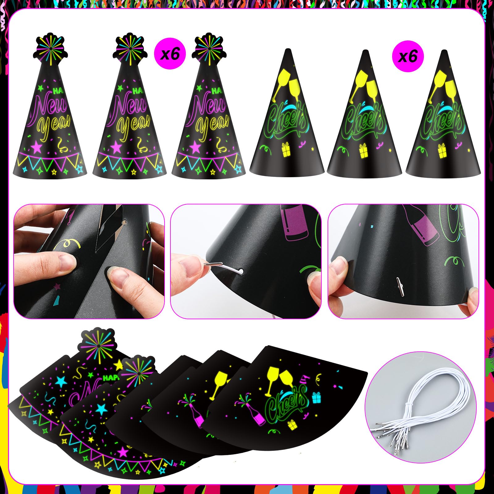 Hollowfly neon speaker props add visual fun to the celebration.