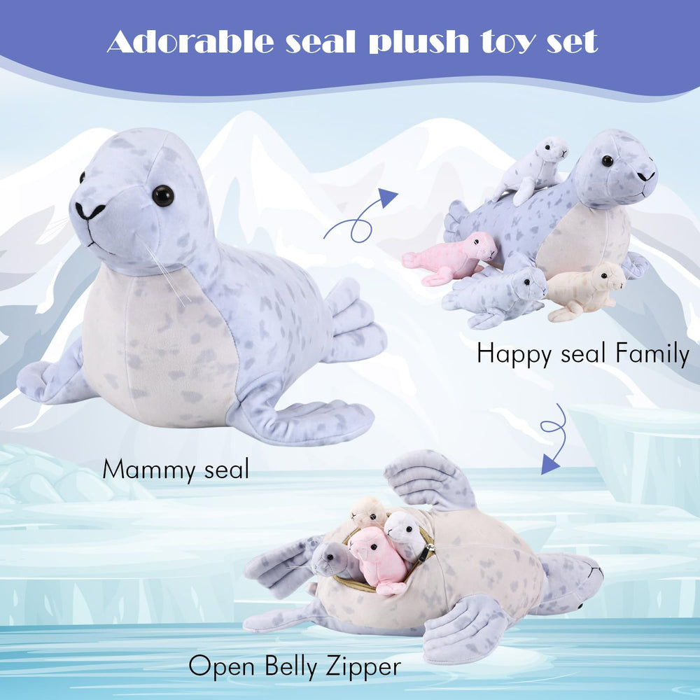 Hollowfly second baby seal 6-inch plush, compact and portable for travel.