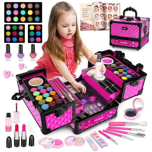 Hollyhi 59 Pcs makeup kit case closed, compact storage and portability for travel