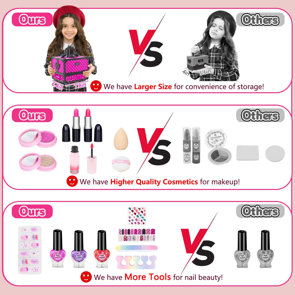 Hollyhi makeup kit tutorial booklet included for guided pretend makeup exploration