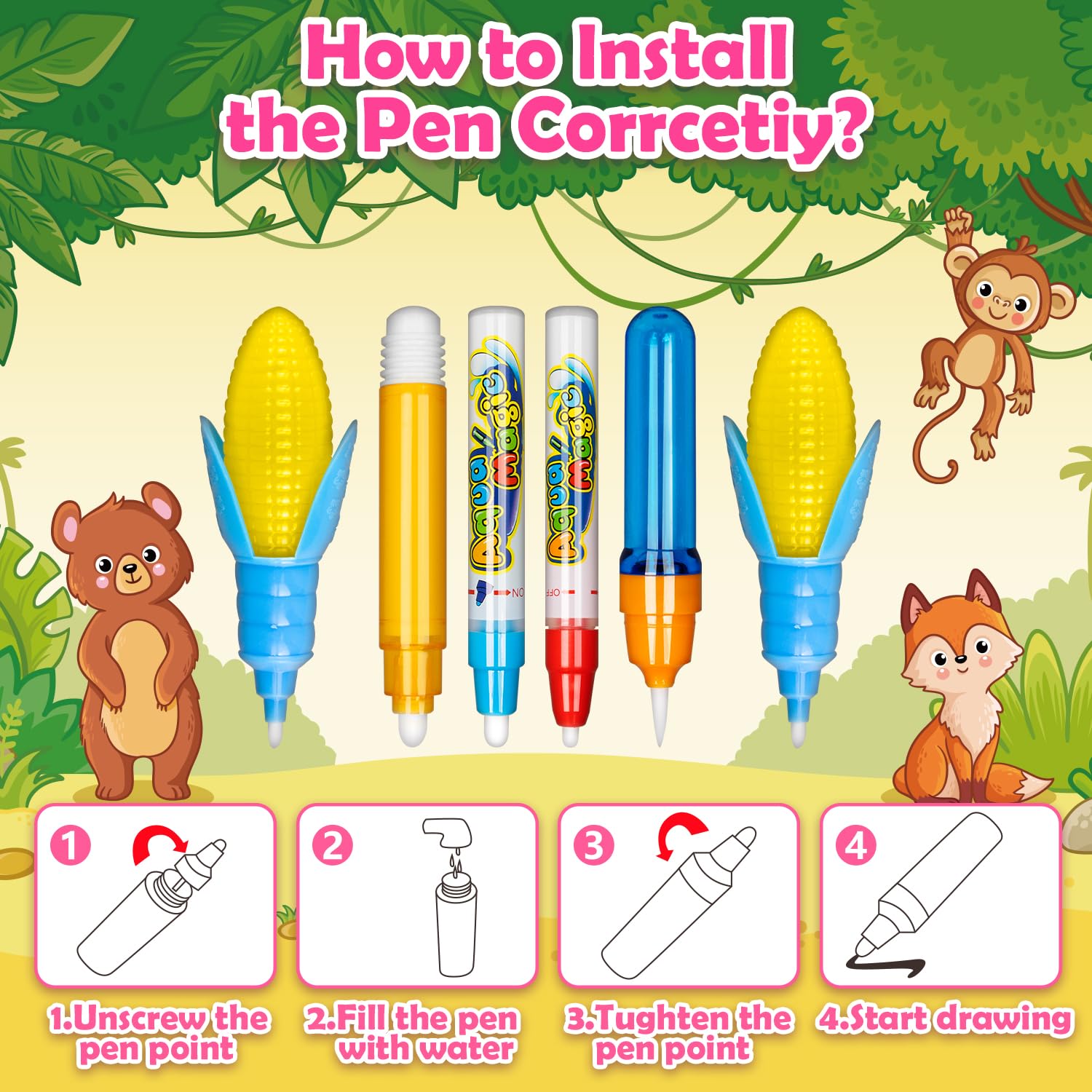 Hollyhi Animal drawing molds pack included with the mat.