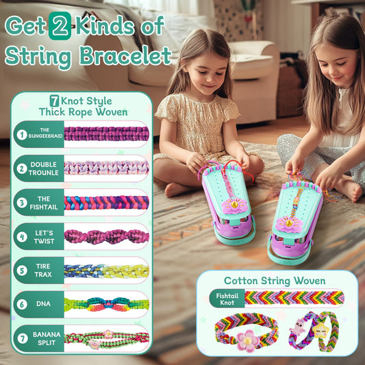 Hollyhi bracelet loom on angled workboard supports stable weaving for beginners