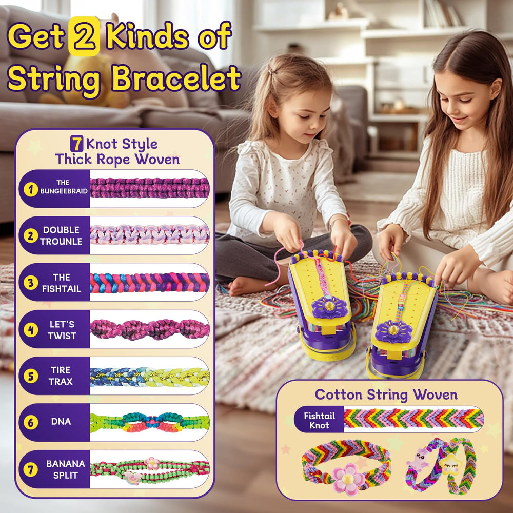Hollyhi bracelet loom with nails and clasps for secure weaving.