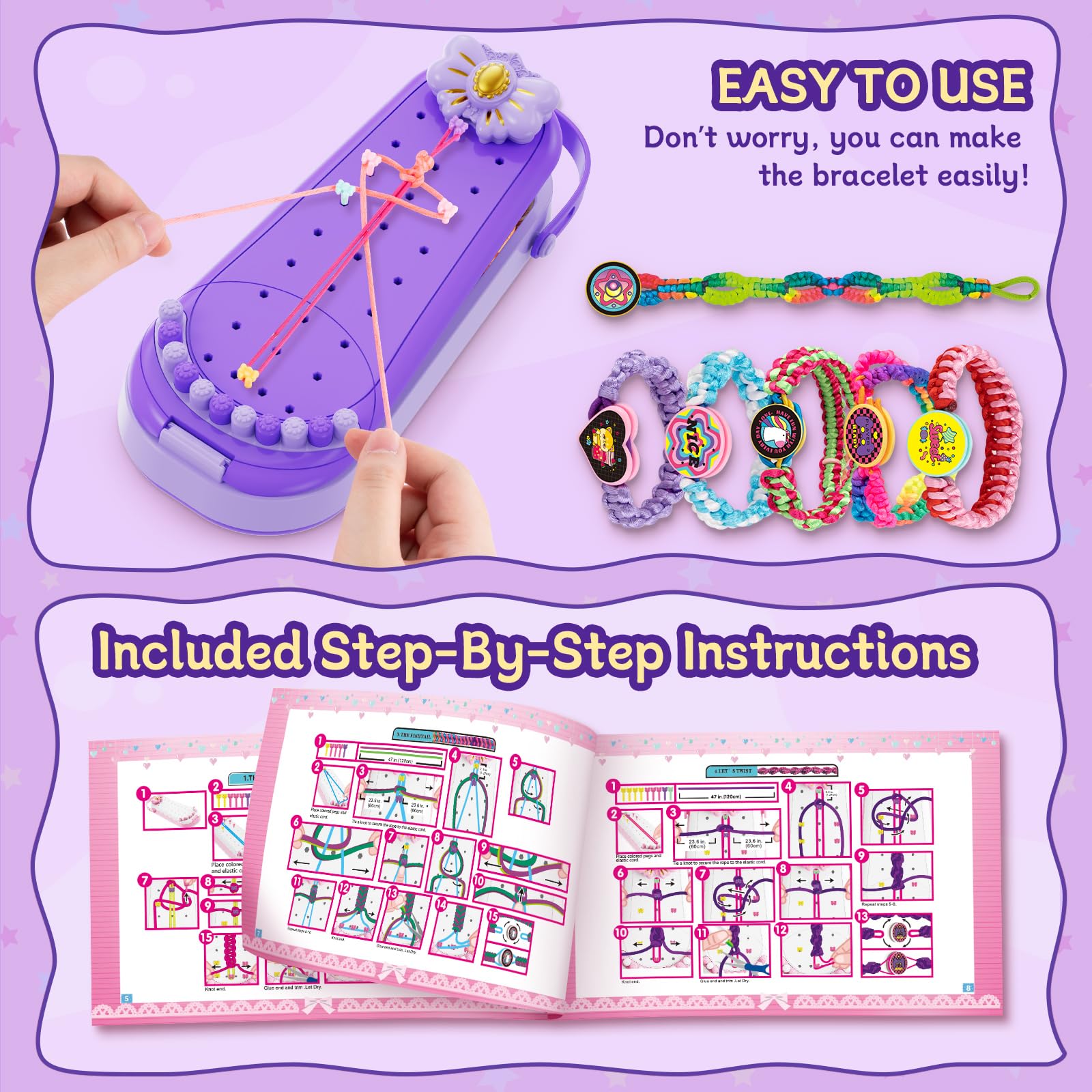 Hollyhi compact storage space keeps weaving strings and tools neatly organized.