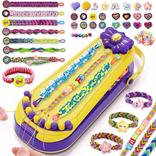 Hollyhi friendship bracelet kit board setup enables stable, easy crafting for kids.