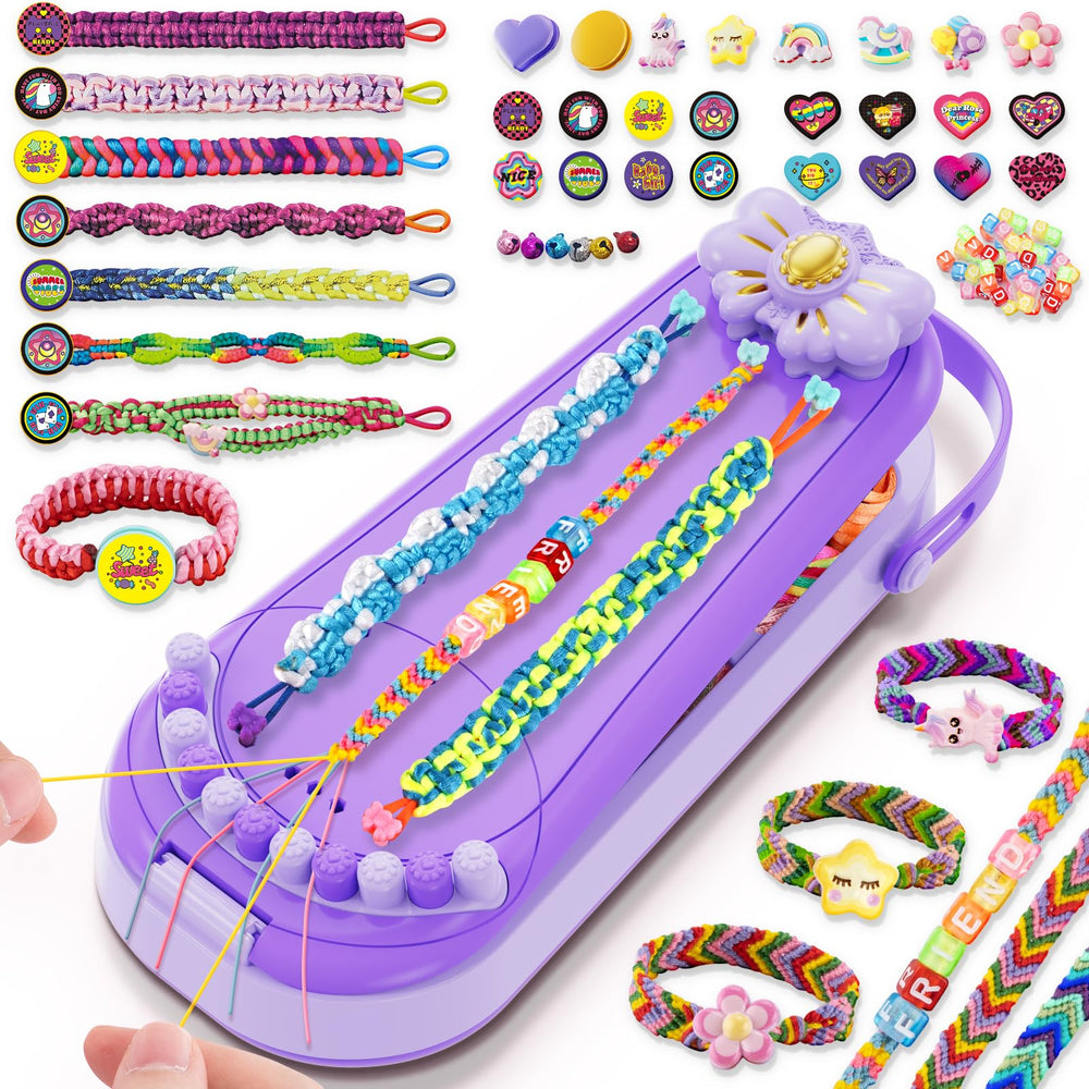 Hollyhi bracelet kit board view promotes easy, precise weaving for kids.