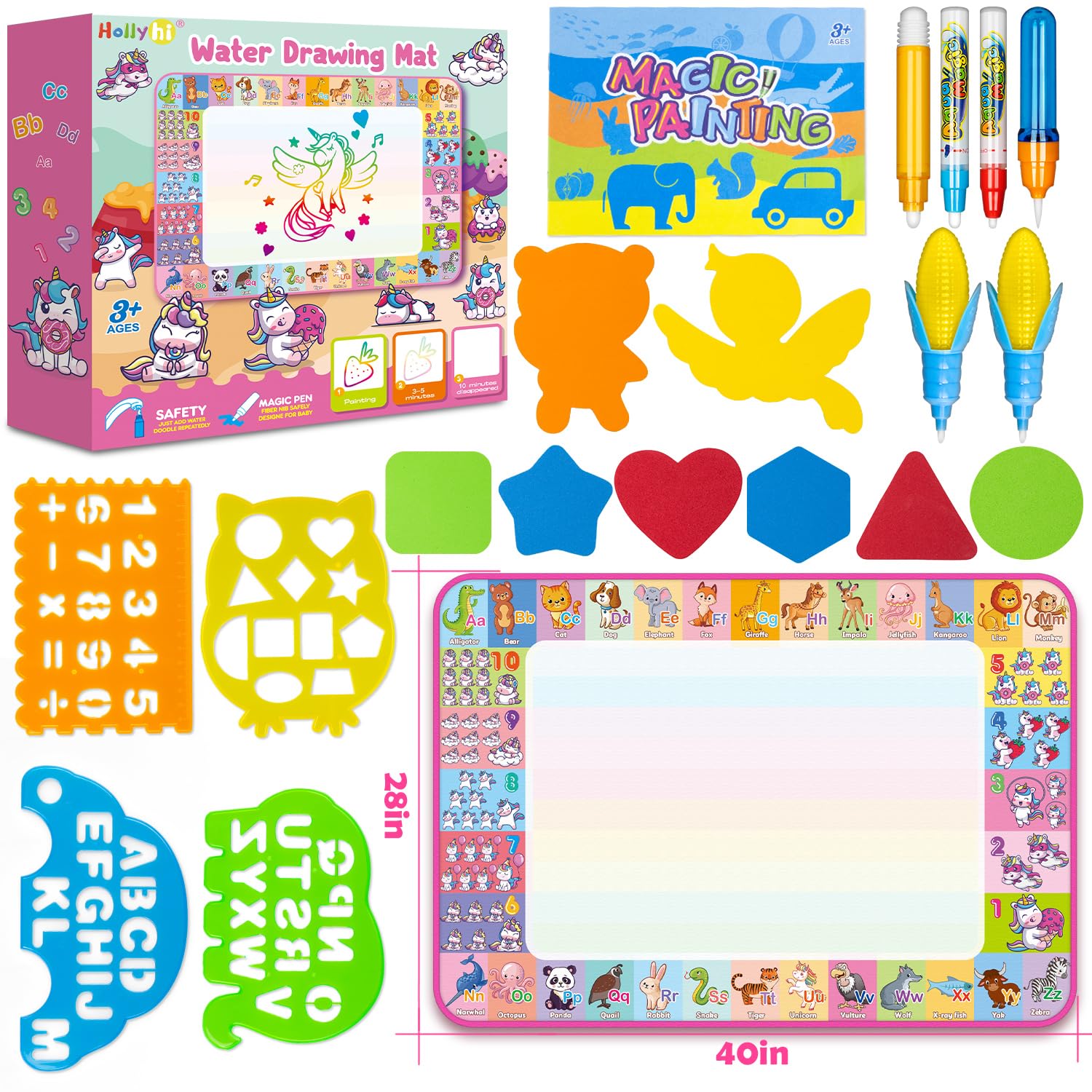 Hollyhi Large 40x28 inch doodle space for multiple kids to draw.