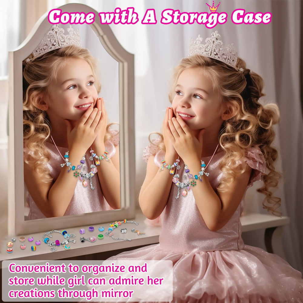 Hollyhi storage box with mirror keeps crafting supplies organized on the go.