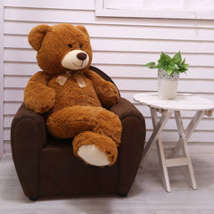 HollyHOME big teddy bear 36-inch brown PP cotton fill for plush comfort.