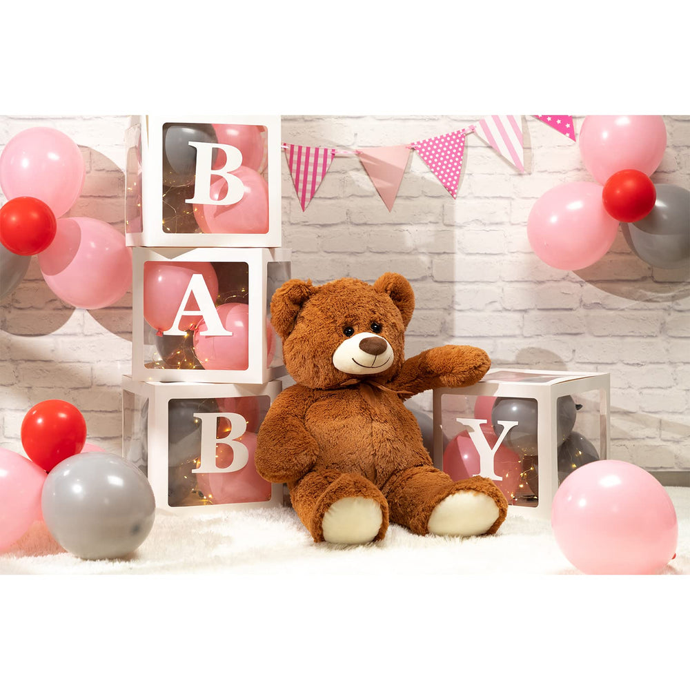 HollyHOME big teddy bear 36-inch brown ultra-soft plush for cuddles.