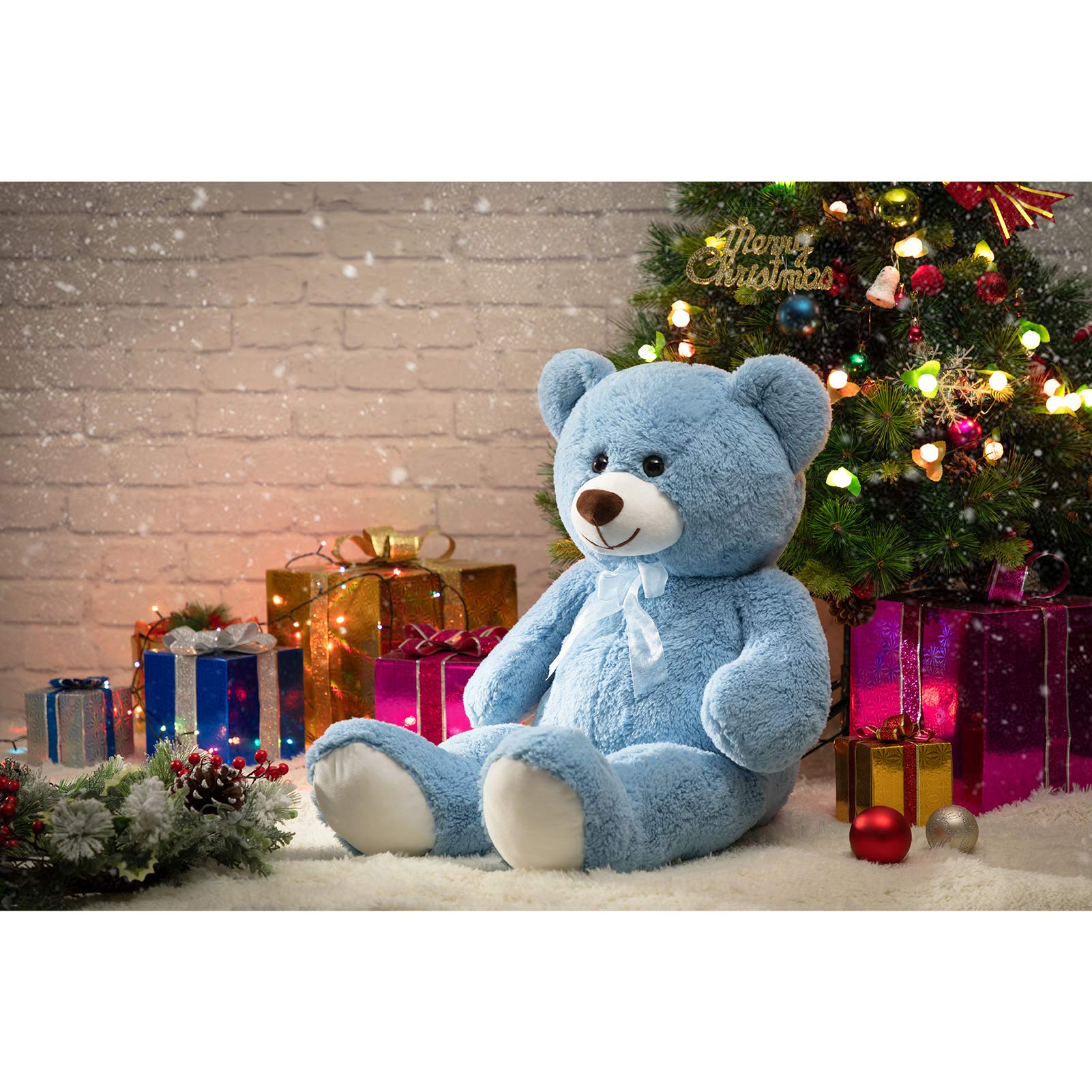 HollyHOME blue ribbon teddy bear, ideal Valentine's Day or anniversary gift.