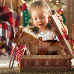HollyHOME horse plush with long silky blonde hair for styling and grooming pretend games.