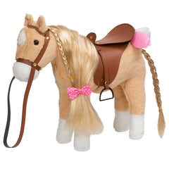 HollyHOME Palomino horse plush with silky hair for imaginative play