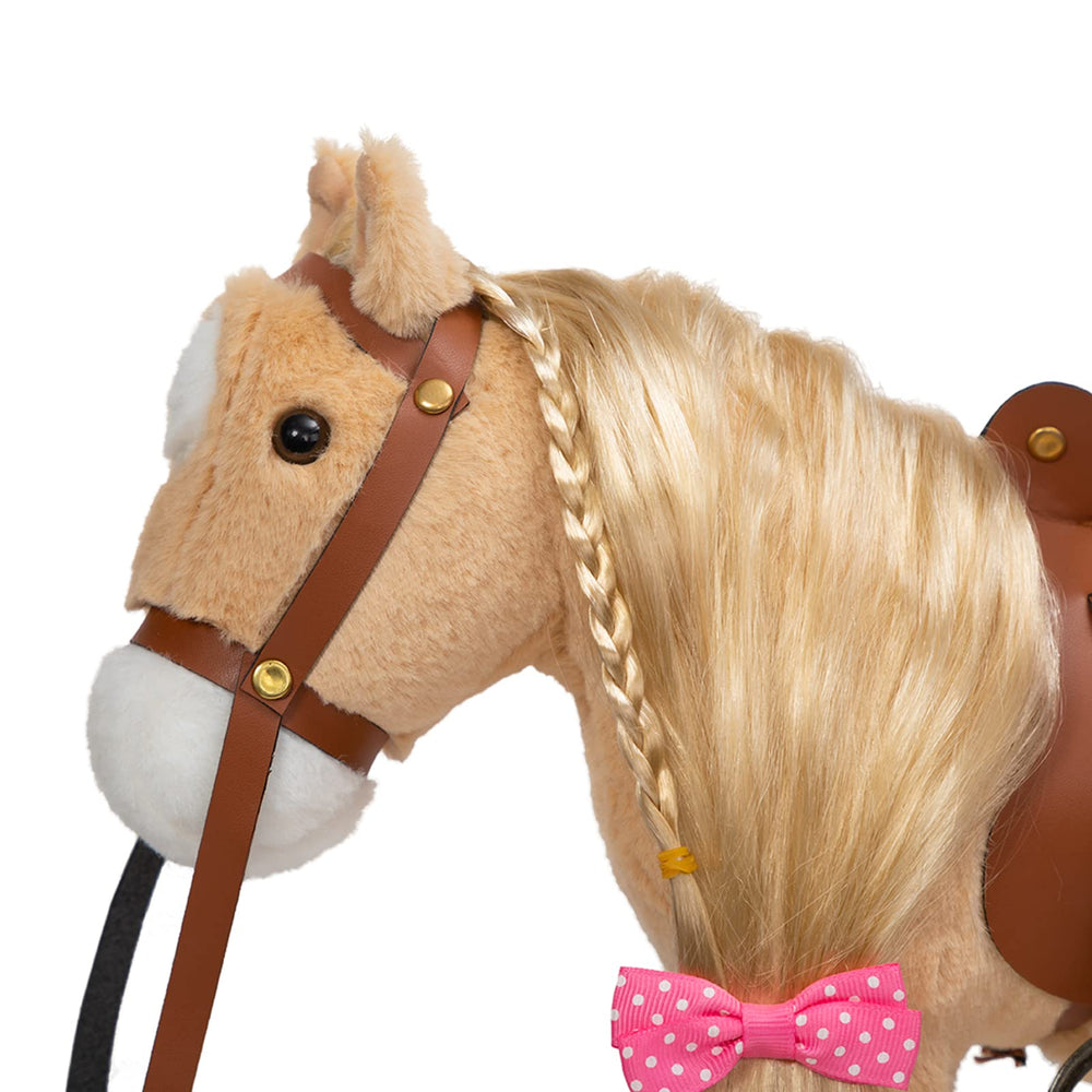 HollyHOME Palomino horse plush measures 15.3L for portable fun