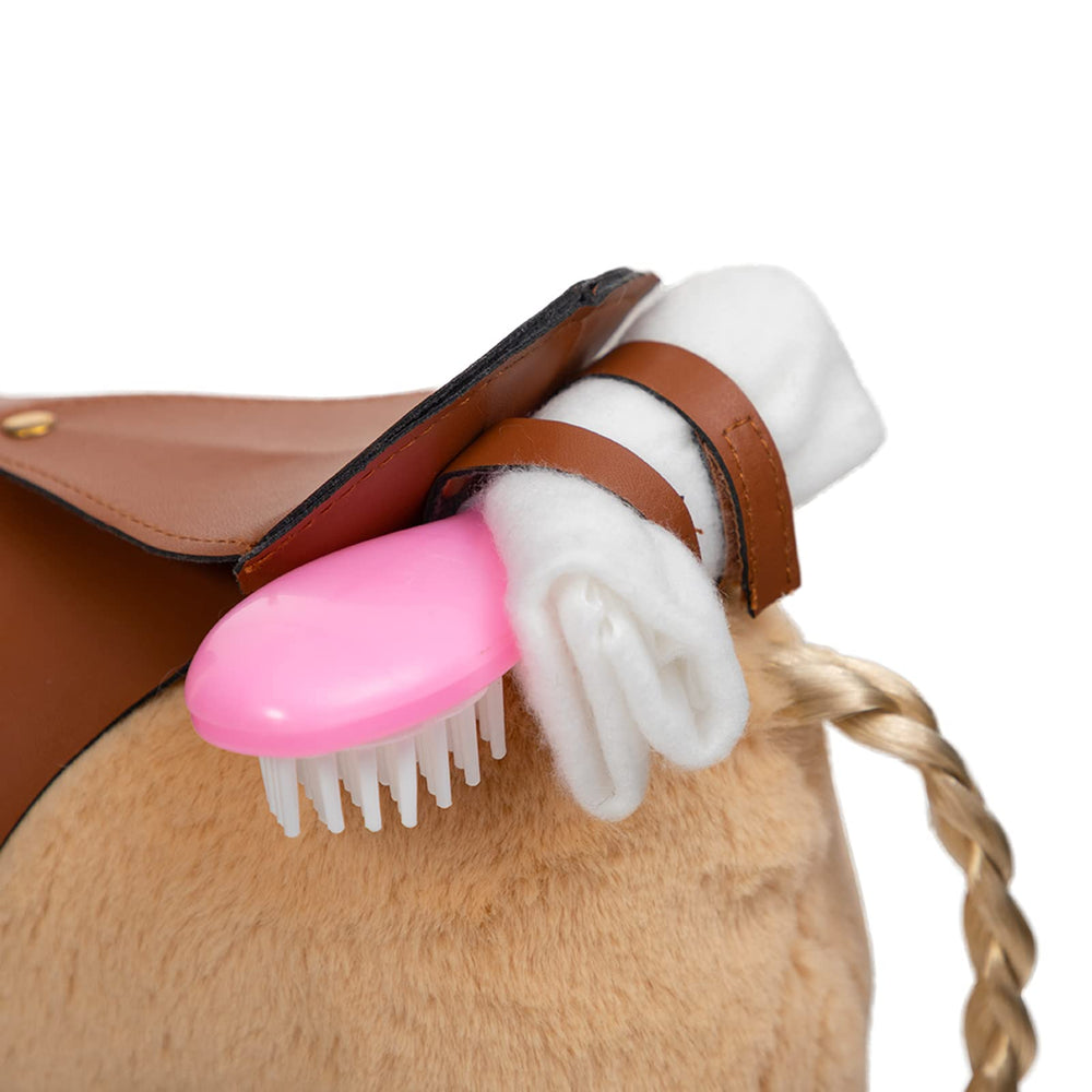 HollyHOME Palomino horse plush features soft plush fur for cozy cuddles