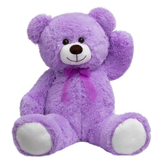HollyHOME purple plush bear features a cute ribbon for gift-worthy charm.