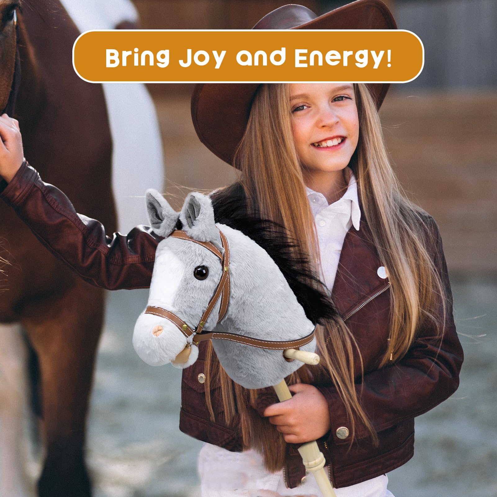 HollyHOME 36-inch stick horse is ready for indoor and outdoor adventures.