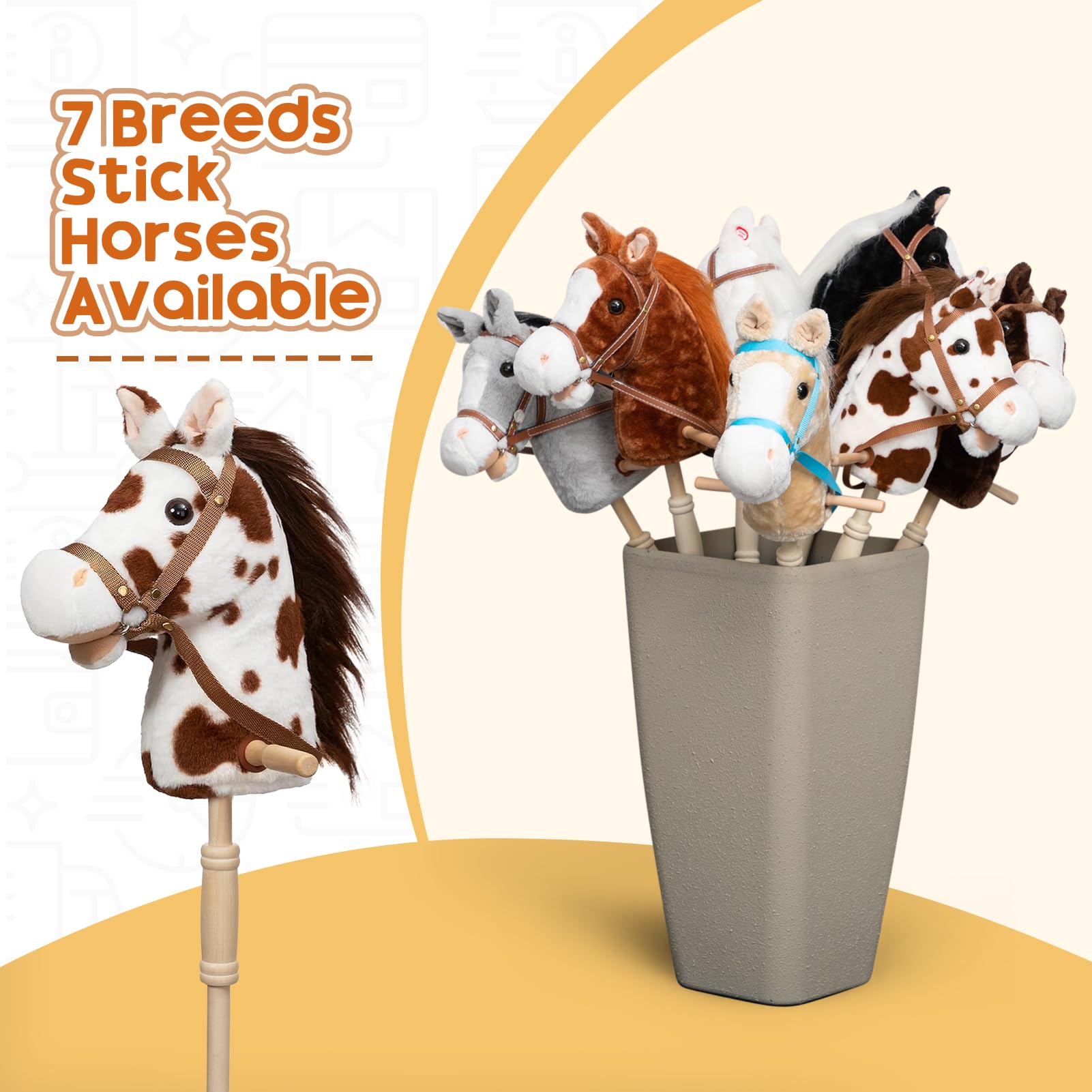 HollyHOME stick horse suitable for ages 3 and up