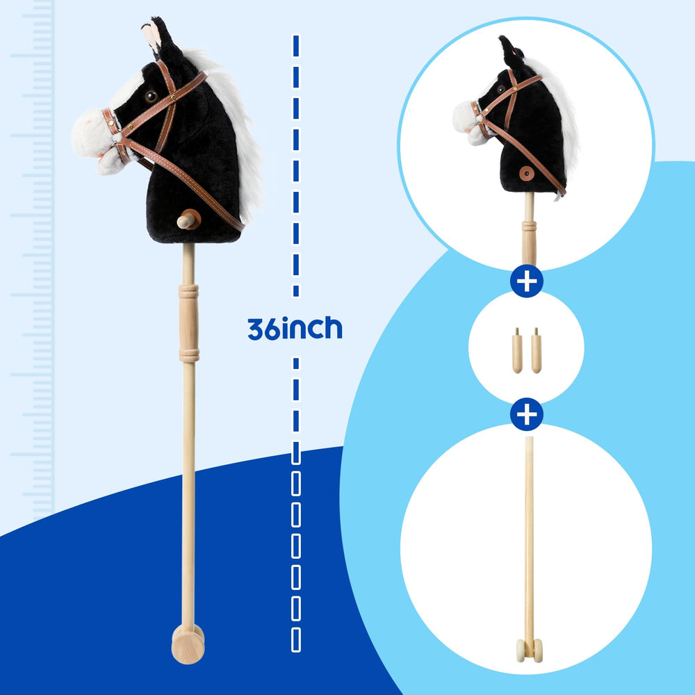 HollyHOME stick horse suitable for ages 3 and up, inviting imaginative play.