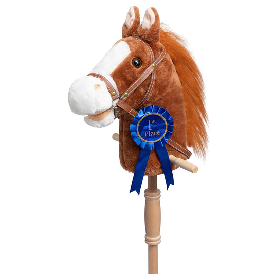 HollyHOME stick horse brown head for imaginative play and soft touch