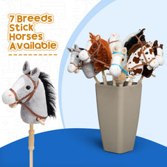 HollyHOME stick horse uses durable materials for lasting family fun.