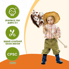 HollyHOME stick horse ears neighing sounds activate pretend riding