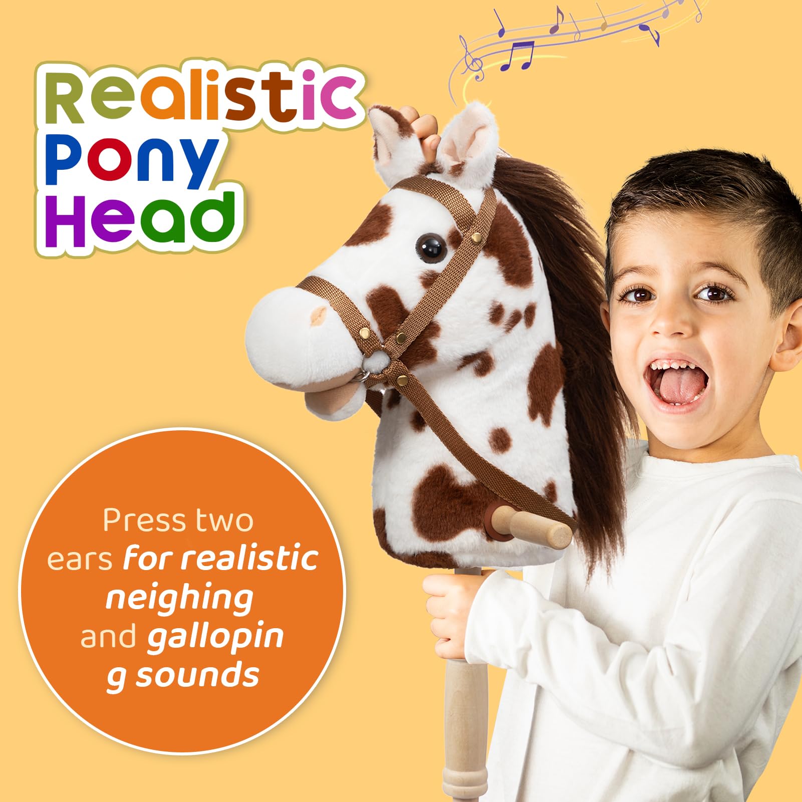 HollyHOME stick horse wooden shaft demonstrates sturdy build