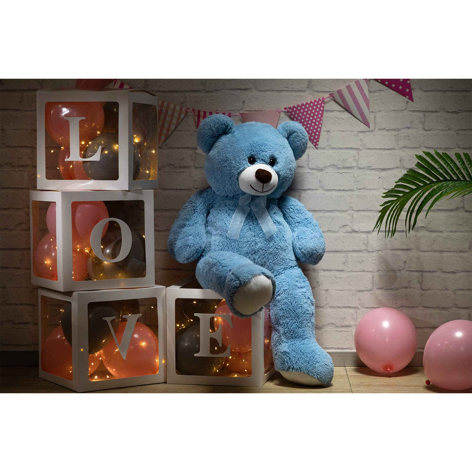 HollyHOME ultra-soft plush teddy blue, perfect for bedtime snuggles.