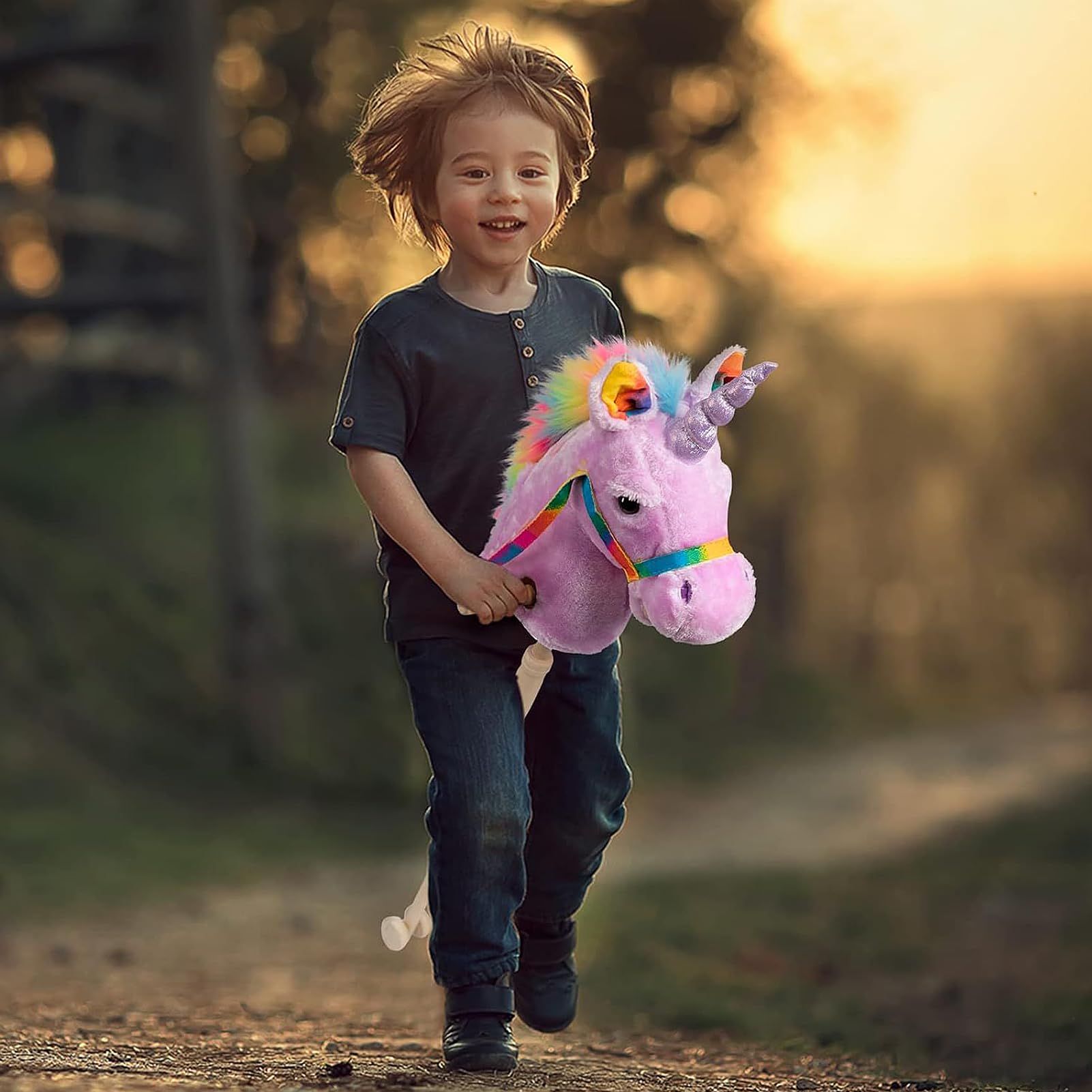 HollyHOME Unicorn Stick Horse easy assembly for quick setup.