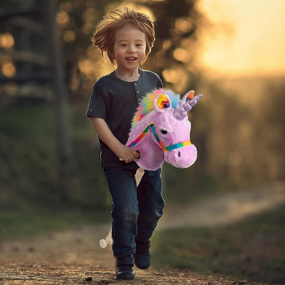 HollyHOME Unicorn Stick Horse easy assembly for quick setup.