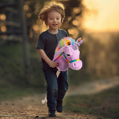 HollyHOME Unicorn Stick Horse easy assembly for quick setup.