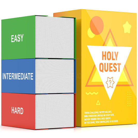 HOLY QUEST 400 cards pack ready for Bible study and family game night.