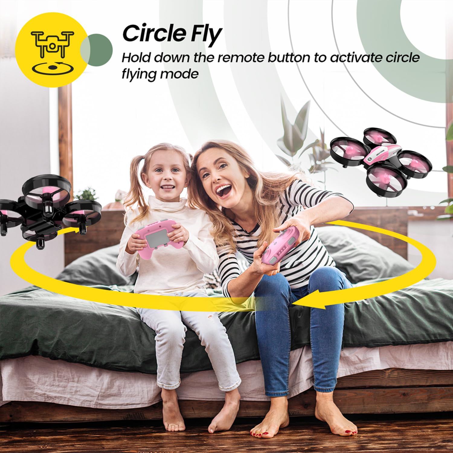 Holy Stone HS210 3D flips action captures dynamic spins during play.