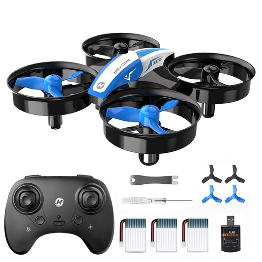 Holy Stone HS210 blue front view, compact indoor drone ideal for beginners.
