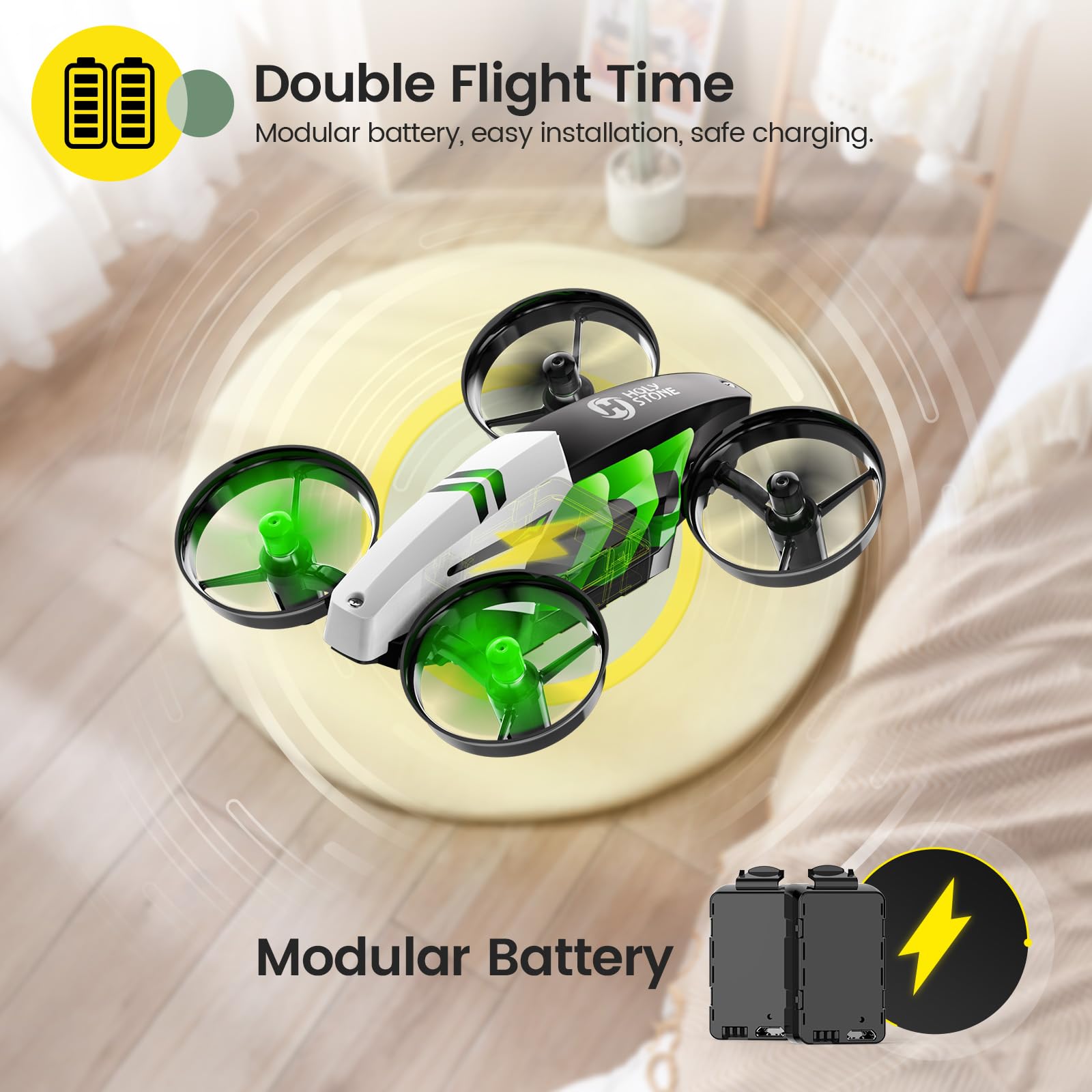 Holy Stone HS210T propeller guards emphasizing safety during flights