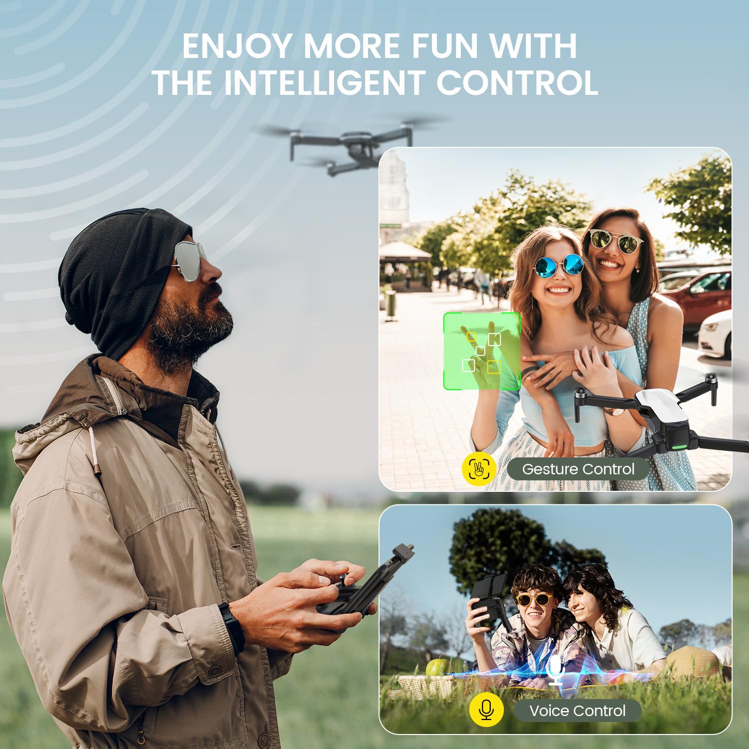 Holy Stone HS280D Tap Fly enables automatic flight paths.
